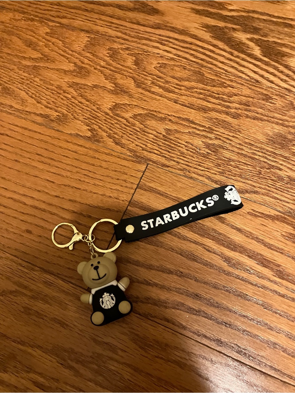 Starbucks Kids Bear Keychain - Black and Tan